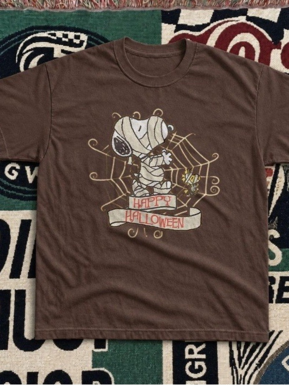 Happy Halloween Snoopy Brown T Shirt